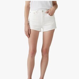 Levi's 501 High Waist Denim White Shorts